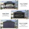 PURPLE LEAF Permanent Hardtop Gazebo Aluminum Gazebo with Galvanized Steel Double Roof for Patio Lawn and Garden with Curtains and Netting - 3 of 4