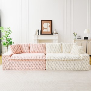 VASIP Luxury Color-Block Turtle Velvet Modular Sofa, Flexible Arrangeable Design for Single Row, Side-by-Side or Facing Layout ,for Living Room - 1 of 4