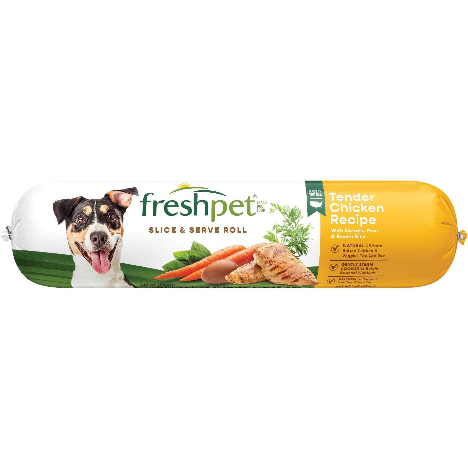 Freshpet Select Roll Tender Chicken and Vegetable Recipe Refrigerated Dog Food
