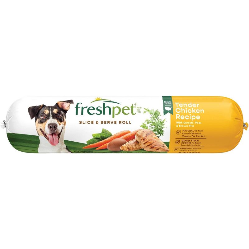 Freshpet Select Roll Tender Chicken and Vegetable Recipe Refrigerated Dog Food, 1 of 7