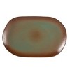 Bloomhouse - Oprah's Favorite Things - Palermo Sun 2 Piece Serving Bowl and Oval Platter Stoneware Reactive Glaze Serveware Set - Cardamom Green - 3 of 4