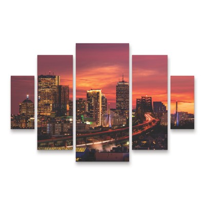 Trademark Fine Art Michael Blanchette Photography Beautiful Beantown 3 Piece Panel Set Art