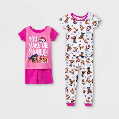 Toddler Girls' 4pc 100% Cotton PAW Patrol Snug Fit Pajama Set - Pink