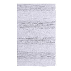 Knightsbridge Stylish Comfortable Traditional Wide Cut Design 2 PC Cotton Bath Rug Set 20" X 30" & 24" X 40" Silver - 1 of 4