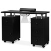 Karlhome 42.5 in. White MDF 3-Drawer Manicure Table Nail Desk with Storage, Doors, Electric Dust Collector - 2 of 4