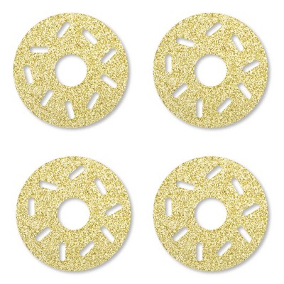 Big Dot of Happiness Gold Glitter Donut - No-Mess Real Gold Glitter Cut-Outs - Doughnut Party Confetti - Set of 24