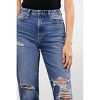 Women's Two Tone Distressed Tapered Jeans - HIDDEN - image 4 of 4