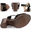 Perphy Women's Platform Buckle Ankle Strap Chunky High Heels Sandals - 3 of 4