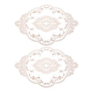 Unique Bargains Polyester Flexible Embroidery Vintage Pattern Washable Table Place Mats 2 Pcs - 1 of 4