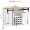 Farmhouse Buffet Cabinet with Sliding Barn Door, Rustic Sideboard, Removable Wine Rack, Farmhouse Sideboard with Adjustable Shelf for  Dining Room - 3 of 4