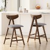 GDFStudio Sunapee Mid Century Modern Fabric Upholstered Wood 25 Inch Counter Stools (Set of 2) - 2 of 4