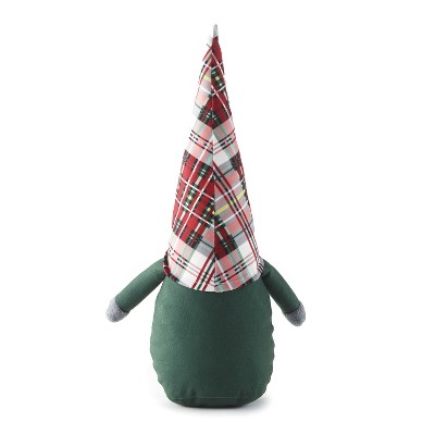 Festive Tartan Hat Gnome Plush Accent Pillow