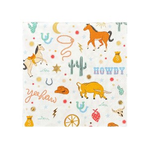 Daydream Society - Yeehaw Large Cowboy Napkins - Pack of 16 Paper Napkins - 1 of 3