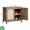 Woven Rattan Sideboard Cabinet, Kitchen Storage Cabinet with Adjustable Shelf, Freestanding Storage Sideboard - 3 of 4