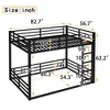 Kumasinova Minimalist Low-Floor Metal Bunk Bed with Full-Length Guardrails, Noise-Reducing Design Black Bed Frame for Kids/Teens/Guest Rooms - 2 of 4