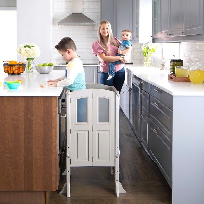 Guidecraft Contemporary Kitchen Helper Toddler Step Stool Walnut   GUEST Bc68d34f 7d94 4ffb 95bb A543f6b356ad