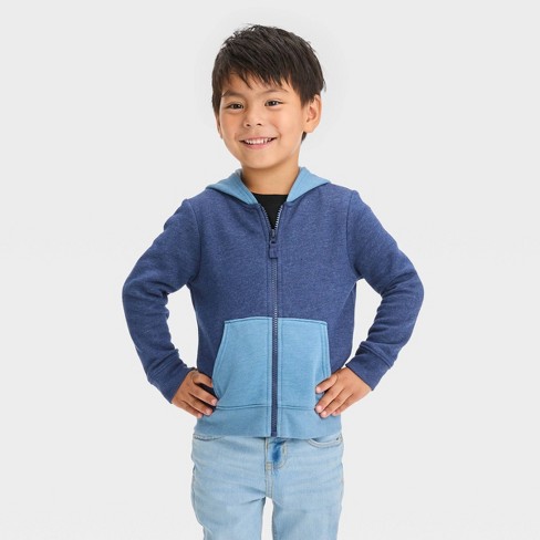 Toddler Boys Zip Up Hoodie Sweatshirt Cat Jack Navy Blue 5T