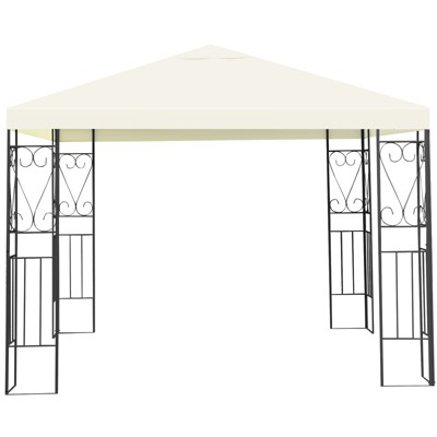 Tangkula 10'x10'Outdoor Canopy Gazebo Art Steel Frame Party Patio Large Canopy Gazebo