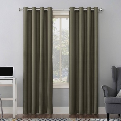 Photo 1 of 1pc 50&#34;x95&#34; Blackout Duran Thermal Insulated Window Curtain Panel Olive Green - Sun Zero