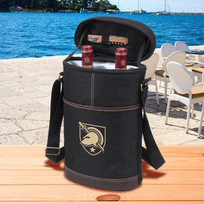 Black and Gold Insulated Canvas 2-Bottle Wine Tote