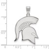 Black Bow Jewelry 14k White Gold Michigan State Spartans NCAA Extra Large Pendant - 2 of 3