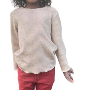 Girl Mock Turtle Neck Texture Top - VIGNETTE - 1 of 2