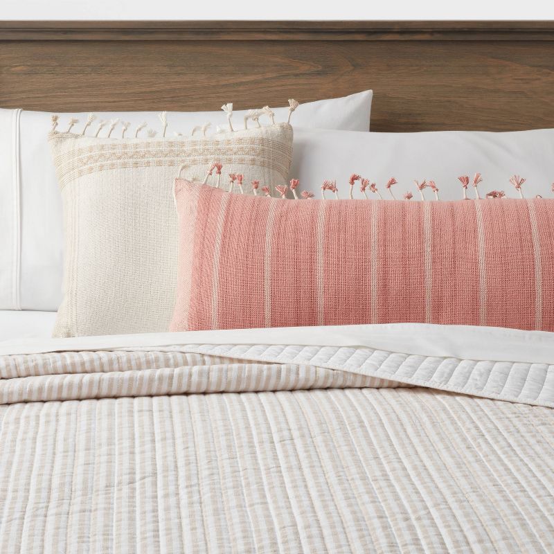 Oversized Oblong Woven Stripe Tassel Decorative Throw Pillow - Threshold™, 2 of 11