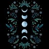 Junior's Design By Humans Moonlight Garden - Teal Snow By EpisodicDrawing T-Shirt - image 2 of 3