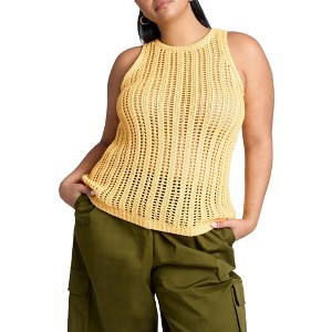 ELOQUII Crochet Knitted Tank - 1 of 4