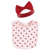 Hudson Baby Infant Girl Cotton Bib and Headband or Caps Set, Valentine Sweetheart, One Size - 4 of 4