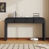 Modern Console Table with 2 Storage Drawers, Fluted Entryway Table with Rounded Silhouette for Hallway Living Room and Entryway (Apricot Cream) - 2 of 4