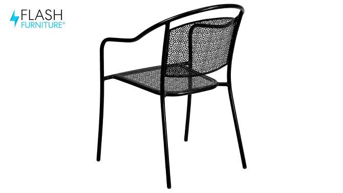 Flash Furniture Commercial Grade Indoor-Outdoor Steel Patio Arm Chair with Round Back, 2 of 12, play video