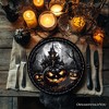 Haunted Night Set of 4 Plates, Black Halloween Tableware Collection for Salad, Dessert, Appetizer, and Side Plates| OrnamentallyYou - 4 of 4