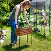 Sunnydaze Acacia Wood Slatted Planter Box with Oil-Stained Finish - 23.5" H - 4 of 4