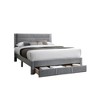 Royal Hampton Queen Size Bed w Storage Drawer, Light Gray Corduroy Upholstery - 4 of 4