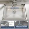 Undermount Kitchen Sink,Stainless Steel Kitchen- Single Bowl Sinks, Modern Top Mount 16 Gauge Workstation Sink-with Cutting Board for Bar - 4 of 4