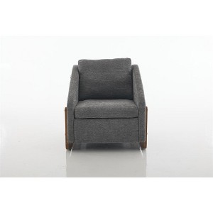 XINGHANZHENXUAN Modern Upholstered Armchair with Wooden Side Frame, Accent Leisure Chair for Living Room & Bedroom - 1 of 4