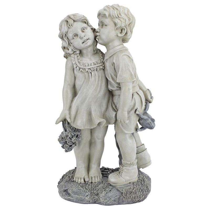 Design Toscano Young Sweethearts: Kissing Children Garden Statue, 4 of 8
