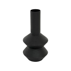 VIP Metal 15 in. Black Geometric Sculpted Vase - 1 of 1