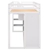 NicBex Twin Size Loft Bed Wooden Bed Frame with Wardrobes, Drawers, Shelves, Storage Stairs and Full Length Guardrail, No Box Spring Required - 4 of 4