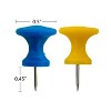 BAZIC Products® Jumbo Push Pins, Assorted Color, 25 Per Pack, 12 Packs - 4 of 4