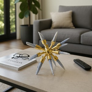 Decorative Crystal Starburst Statue for Home Decor - Stylish Sculpture Accent Perfect for Office, Shelf, and Living Room Decor - 1 of 4