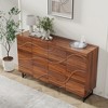 Lyngins Sideboard Buffet Cabinets with 4 Doors,Iron Legs,Coffee Bar Cabinets,Credenzas for Kitchen,Entryway - 2 of 4