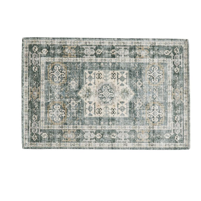 Great Bay Home Machine Washable Medallion Accent Rug for Entryway, 1 of 7