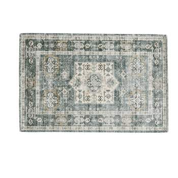 Great Bay Home Machine Washable Medallion Accent Rug for Entryway