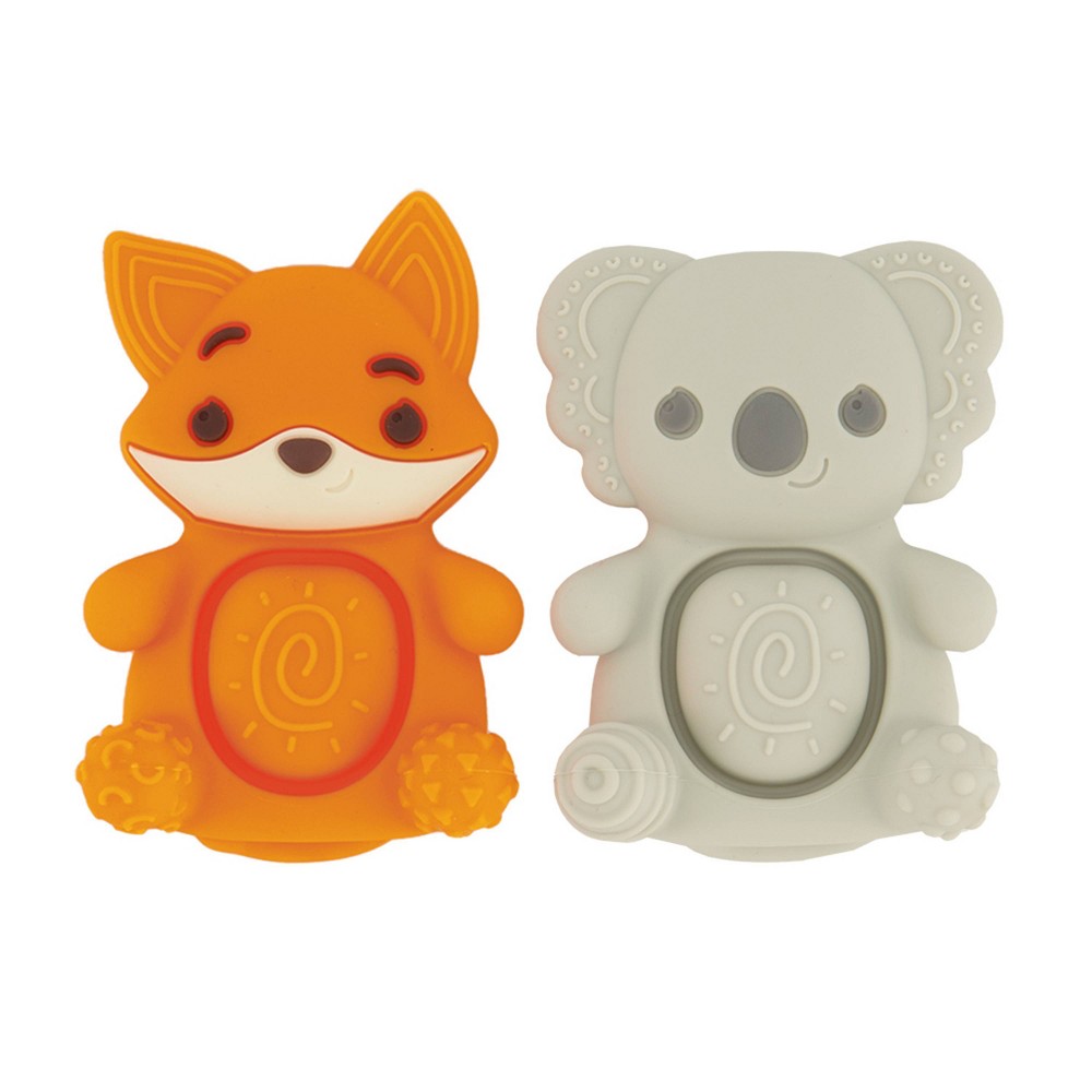 Infantino Go Gaga! Teethimal Pop Rattle - Pals-Fox & Koala