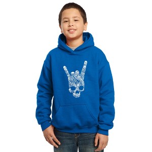 LA Pop Art Boy's Word Art Hooded Sweatshirt - Heavy Metal Genres - 1 of 4