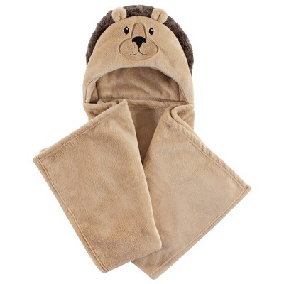 Hudson Baby Infant Hooded Animal Face Plush Blanket, Lion, One Size