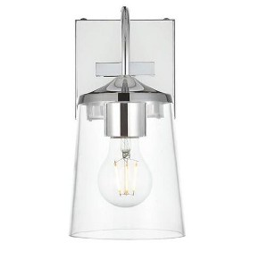 Elegant Lighting Avani 1 light Chrome and Clear Bath Sconce - 1 of 4
