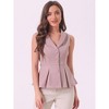 Allegra K Women's Office Lapel Collar Button Down Belted Sleeveless Blazer Vest - 4 of 4
